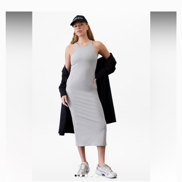 Athleta Dresses & Skirts - Athleta signature rib maxi dress in grey, size XS. Grey athletic dress
